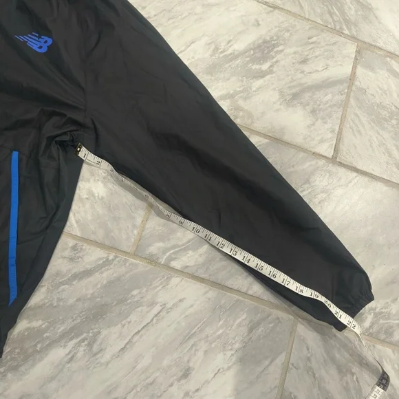 New Balance Mens Black & Blue Windbreaker Full Zip Jacket Size XL - Picture 5 of 8